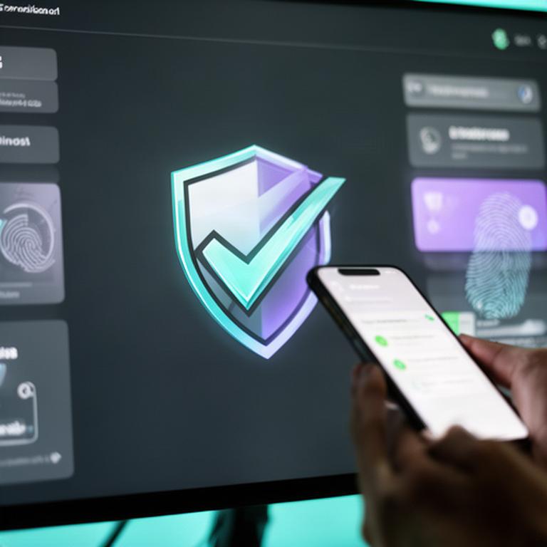 Close view of a security dashboard showing multi-factor authentication approval