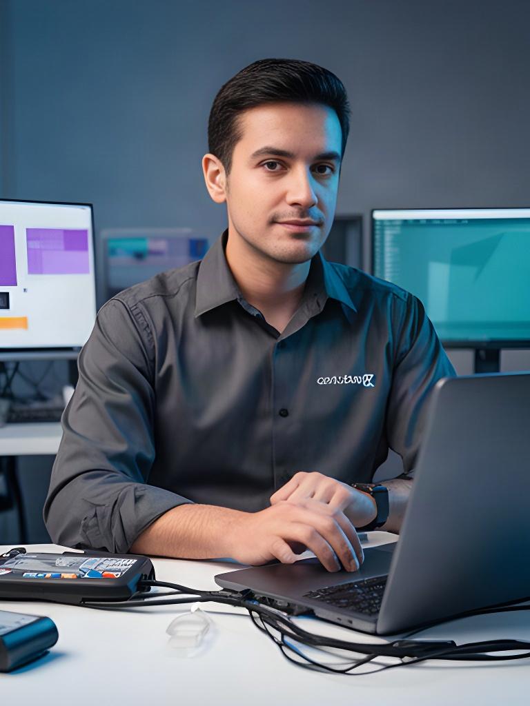 Certified technician working with a laptop and secure support tools
